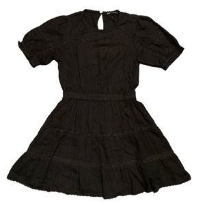 Zara Dress Size 6 Eyelet Detail Beautiful Black Dress